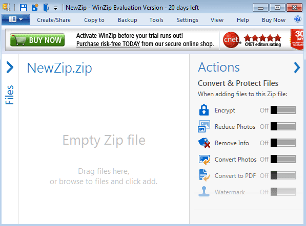 WinZip Interface