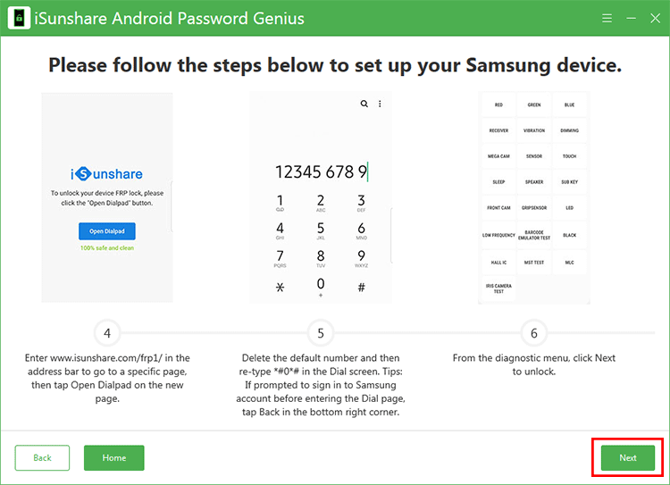 get diagnistic menu on Samsung Tablet series