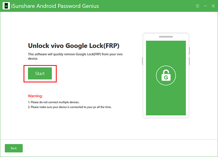 hit Start to unlock Vivo FRP