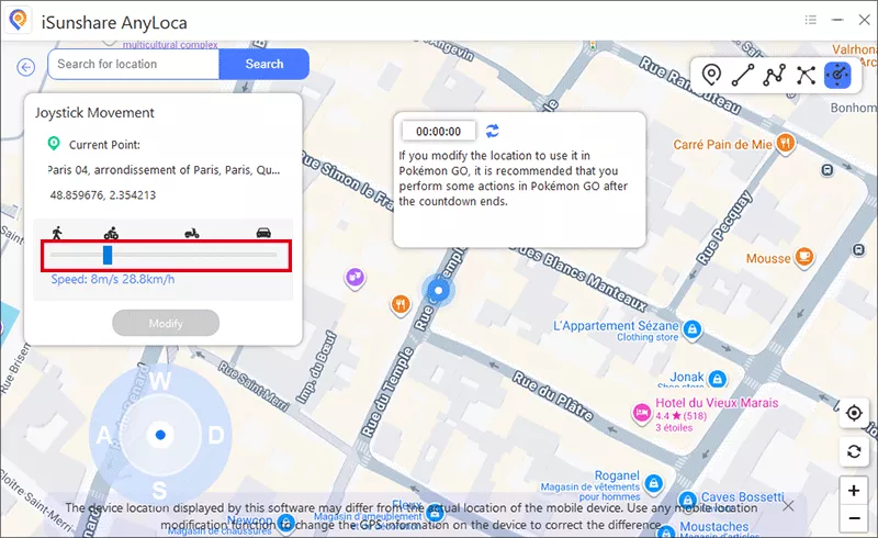 adjust joystick movement speed