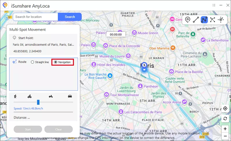 choose Navigation mode