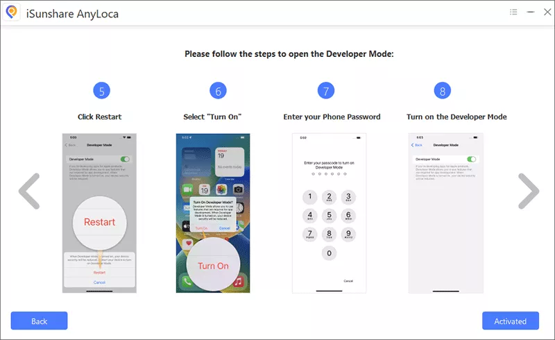 instructions to enable developer mode on iPhone