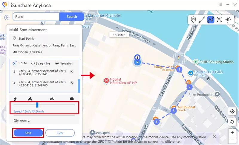 customize multi-spot movement