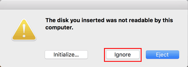 the disk you inserted was not readable by this computer