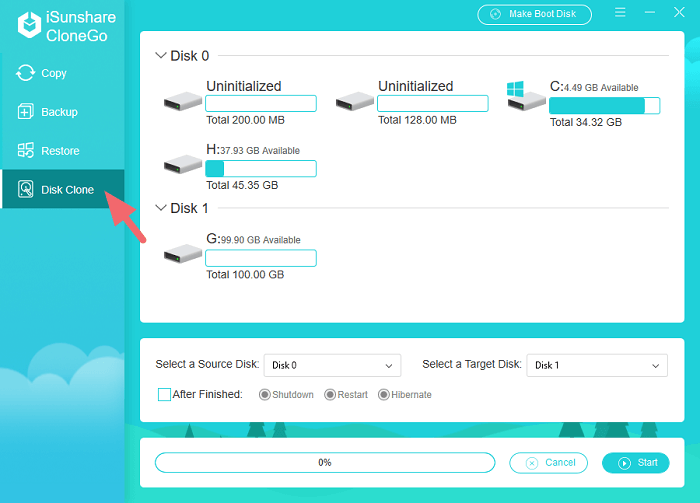 click disk clone