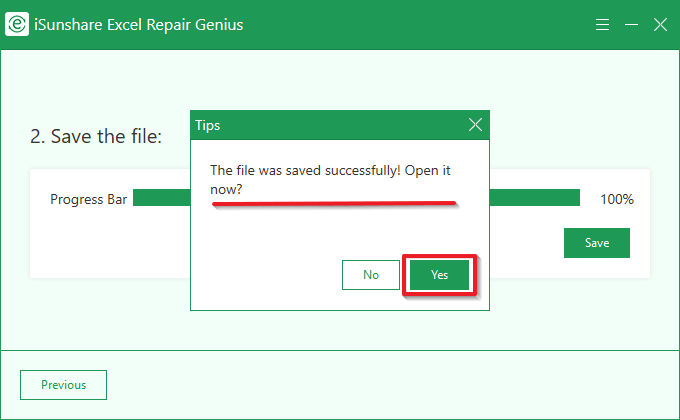 open saved excel file