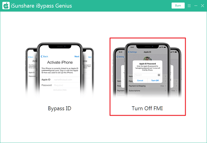 choose turn off fmi