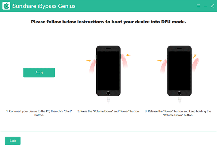 instructions to boot iPhone into DFU mode