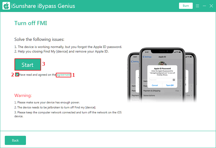 read agreement and hit start