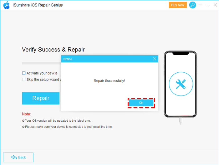 repair ios device successfully