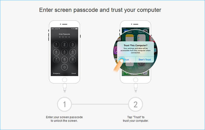  enter passcode and trust computer