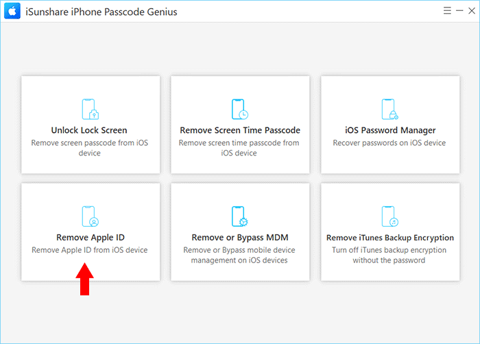 select remove Apple ID mode