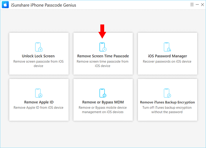 select remove screen time passcode mode