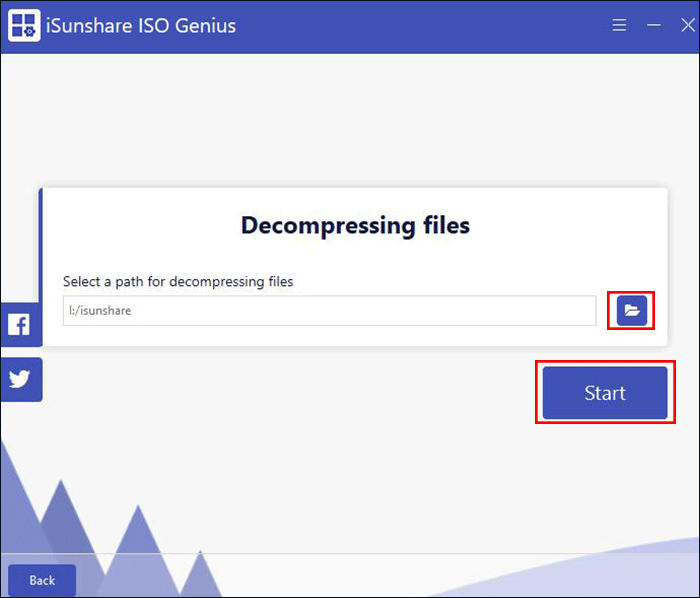 select a path for decompressing