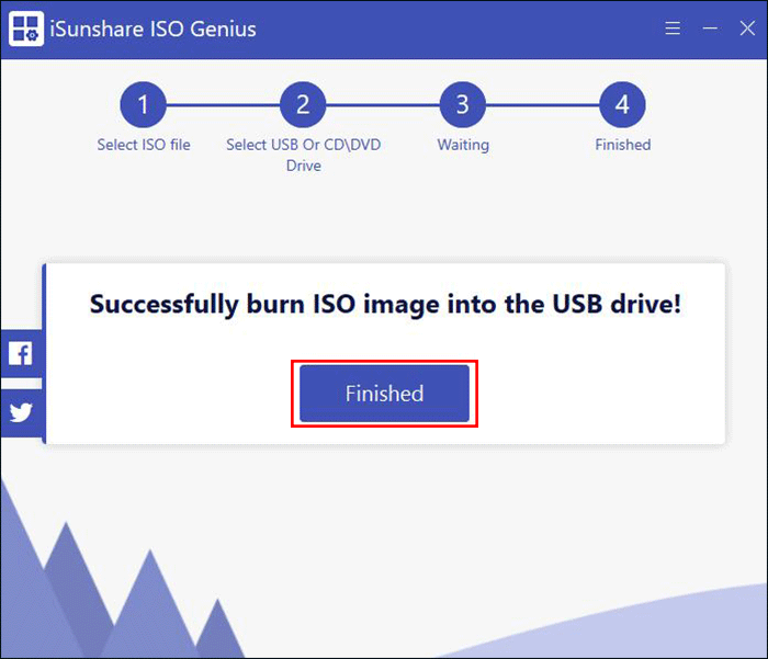successfully burn ISO image to USB drive
