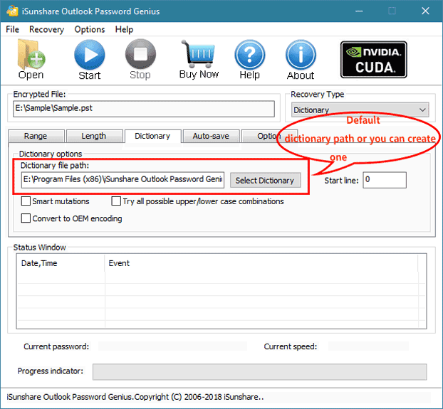 dictionary setting