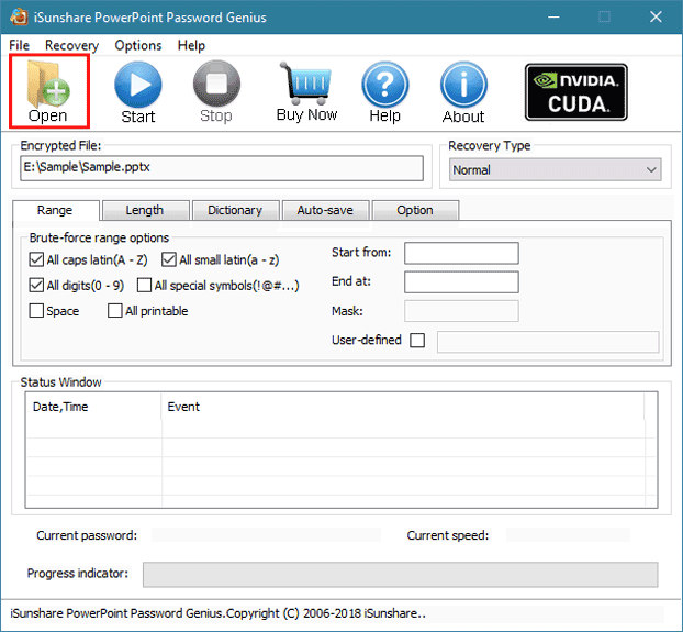 iSunshare PowerPoint Password Genius screenshot