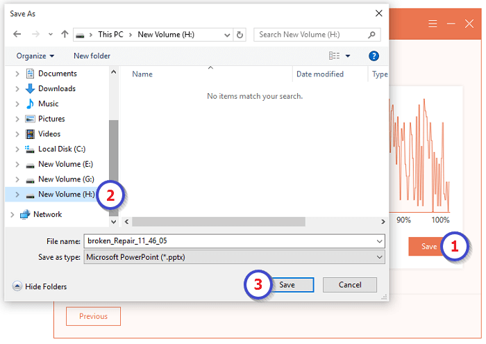 save recovered pptx file