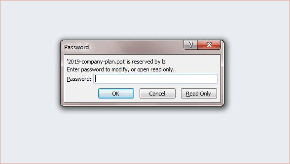 enter ppt password to modify its center