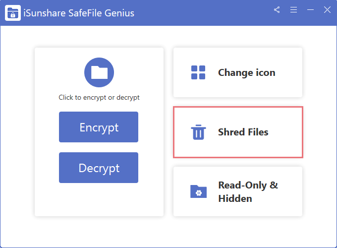 choose shred files option