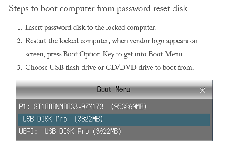 ロックされたコンピューターを起動します