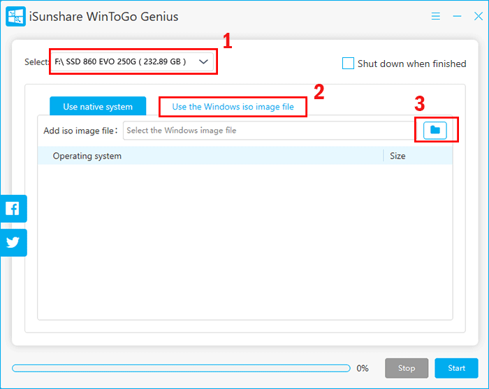 add Windows image file to create portable system