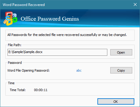 Officeパスワードを正常に回復する