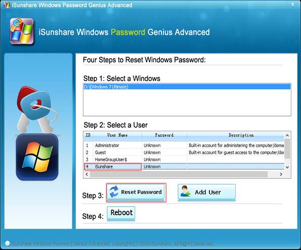 Windows 7の管理者パスワードをリセットし
