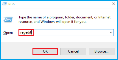 type regedit in the new window